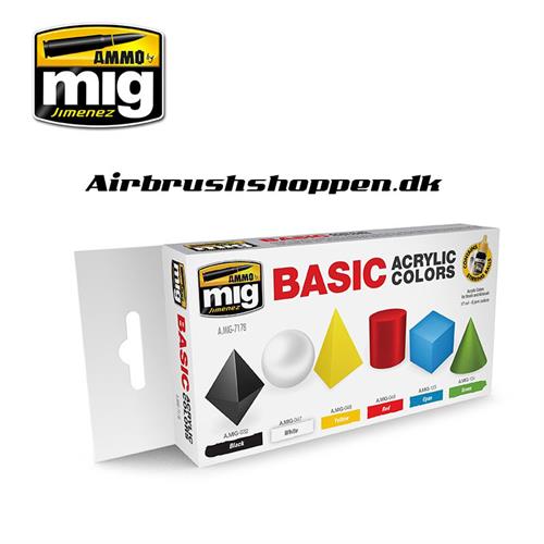 A.MIG 7178 BASIC ACRYLIC COLORS  6x17ml 